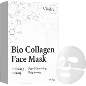 Vbolre Bio Collagen Face Mask 6 Sheets Glow Hydrating Anti Wrinkle Lifting Mask